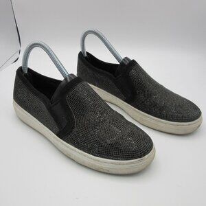 Skechers Sneaker  Black Metallic Slip On Shoes Sequins Memory Foam Women's 6.5